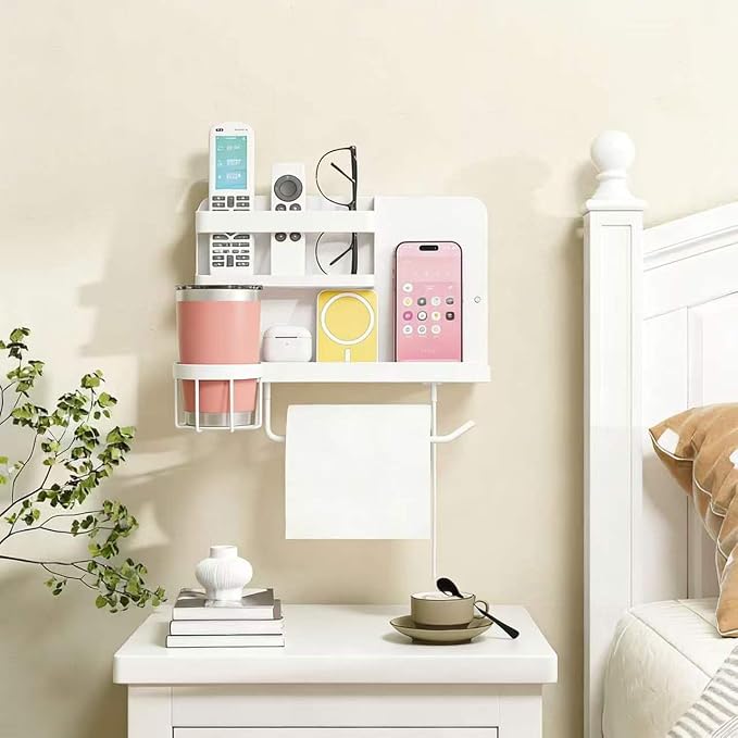 Bedside Wall Organizer, Floating Bedside Shelf Wall Mount - Image 9