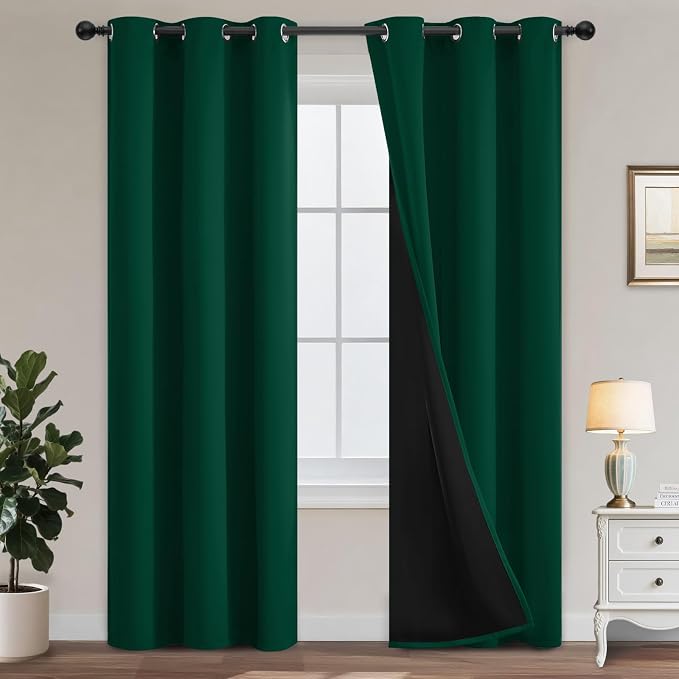 Yakamok Emerald Green Blackout Curtains 84 inches by Yakamok
