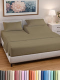 Split Head King Sheet Set – 4 Piece Flex Split Top King Sheets for Adjustable Beds - Fits 14” to 16" Mattress w/ Deep Pockets - Ultra-Soft, Breathable & Cooling - Luxury Bedding & Wrinkle Free - Khaki