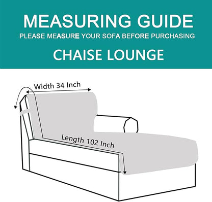 U-NICE HOME Sectional Couch Cover for Dogs Chaise Lounge Reversible Sofa Cover Furniture Protector Cover for Pets with Elastic Adjustable Strap (Chaise Lounge, Grey/Beige)