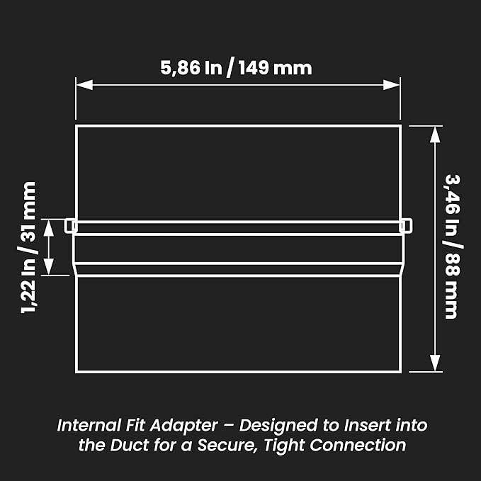 Draft Blocker 6'' Inch - Backdraft Damper - Draft Stopper - Backflow Preventer - Inline Fan Vent Deflector - One-Way Airflow Ducting - Dryer Duct Connector with Backdraught Flap
