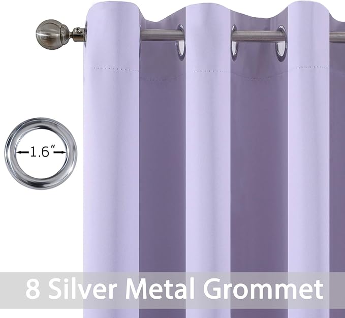 Yakamok Room Darkening Curtains 52x63 inch Length Lilac-Living Room | 2 panels - Image 4