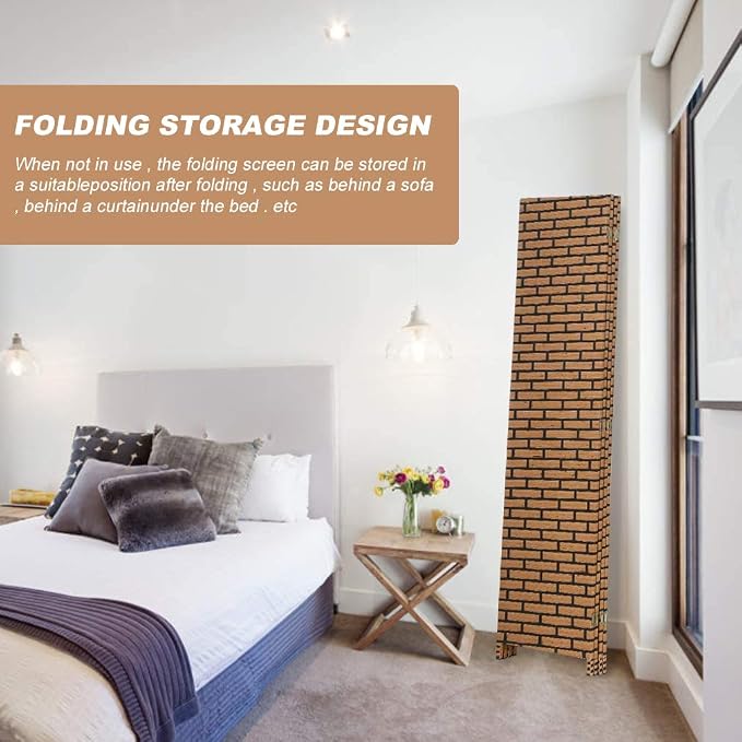 Room Dividers and Folding Privacy Screens 4 Panel 6 ft Foldable Portable Room - Image 5