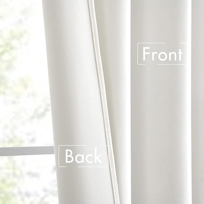 MIULEE White Velvet Pinch Pleat Blackout Curtains W52 X L84 Inches | 2 Panels - Image 6