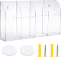 Hipiwe Wall Mount Remote Control Holder, 4-Slot Acrylic TV Remote Caddy | Clear by Hipiwe