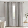 MIULEE Cobblestone Back Tab Blackout Curtains 52x72 Inches Long 2 Panel Set | by MIULEE