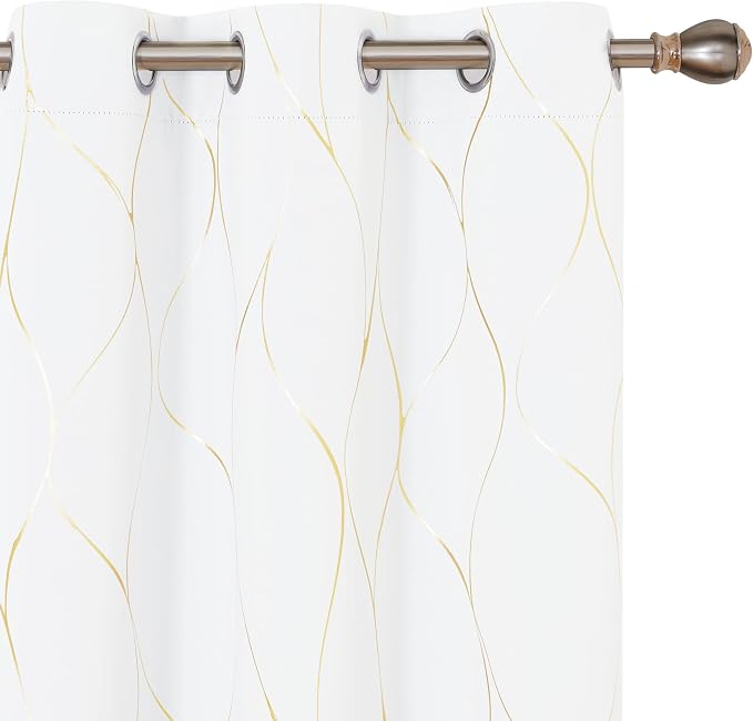 Deconovo Curtains for Living Room, Pattern Blackout Curtains 84 Inches Long | by Unknown
