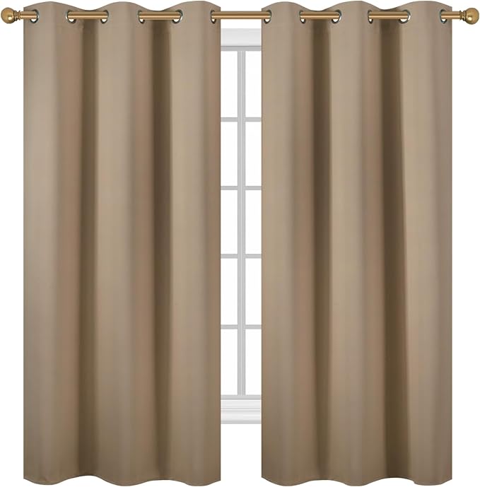 Diraysid Natural Grommet Blackout Curtains - Image 2