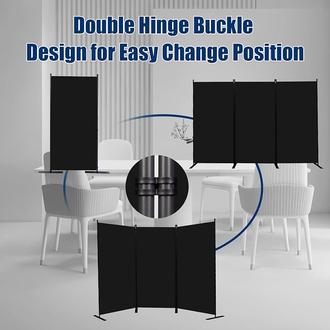 Room Divider 3 Panel-102''Wide, 6FT Room Dividers and Folding Privacy Screen | - Image 4