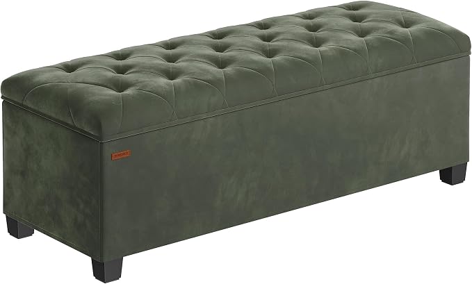 SONGMICS Velvet Storage Ottoman Bench, Foot Rest by Unknown