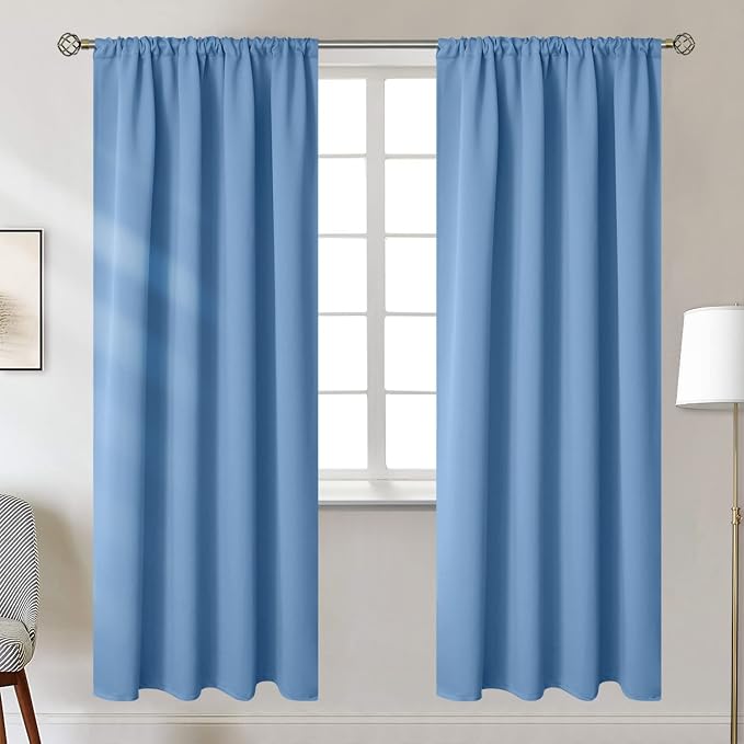 BGment Denim Blue Blackout Curtains 72 Inches Long by BGment