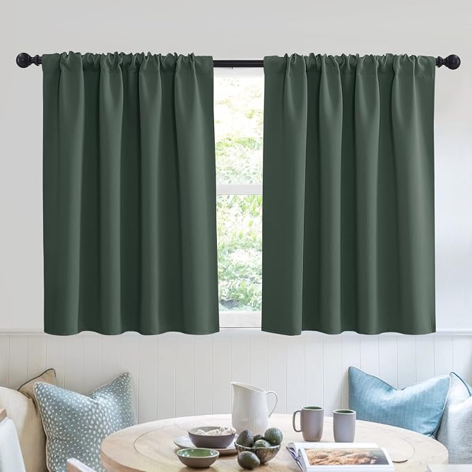RYB HOME Short Blackout Privacy Curtains 30 inch Long by RYBHOME