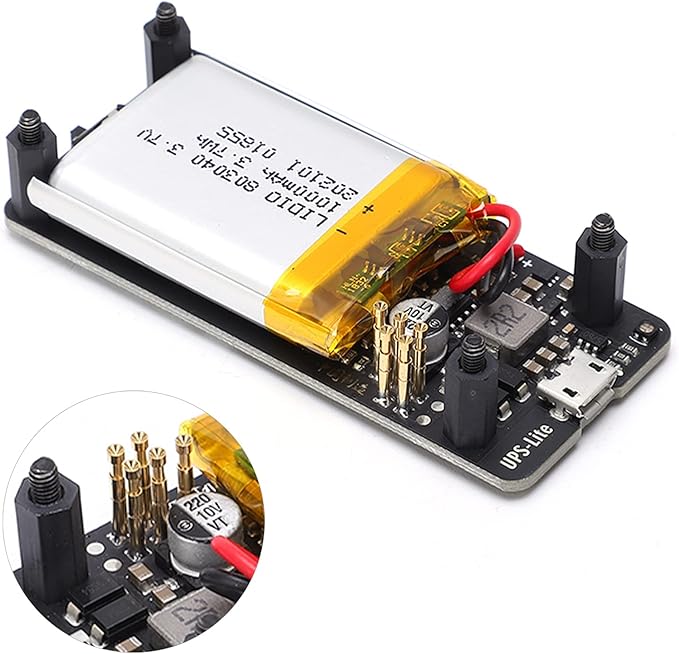 HaloVerde Uninterruptible Power Supply Pi Zero Module with a Built in 1000mAh Battery, a Complete Pi Zero UPS Charger Accessory and Power Board with 400mA Input