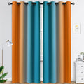 COSVIYA Grommet Ombre Blackout Orange and Blue Curtains, W52 x L84 inch | Room by COSVIYA