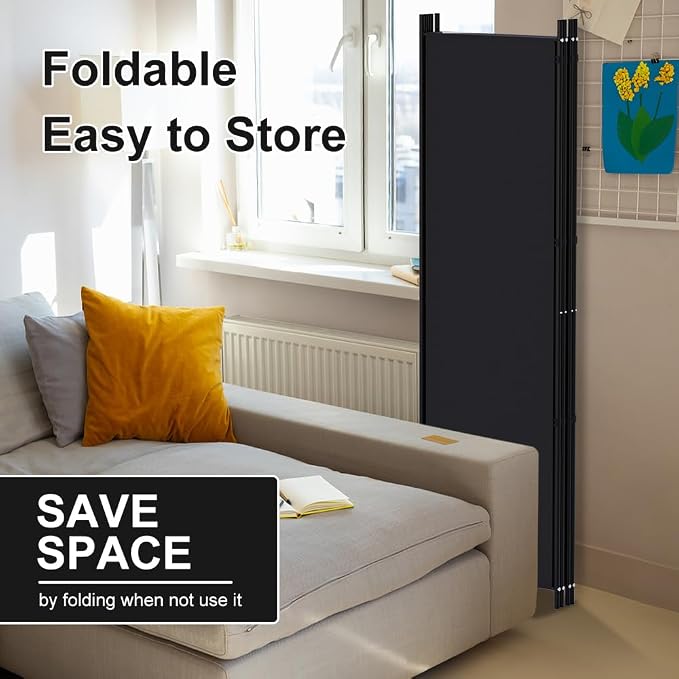 Kokorona 4 Panel Room Divider, 6FT Tall Folding Privacy Screen Wall Dividers - Image 3