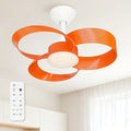 FANX 22 Inch Ceiling Fan with Light and Remote, Quiet DC Motor, Dimmable LED, Reversible 3-Speed Control, Easy Installation Flush Mount Fan for Small Rooms (Tangerine)