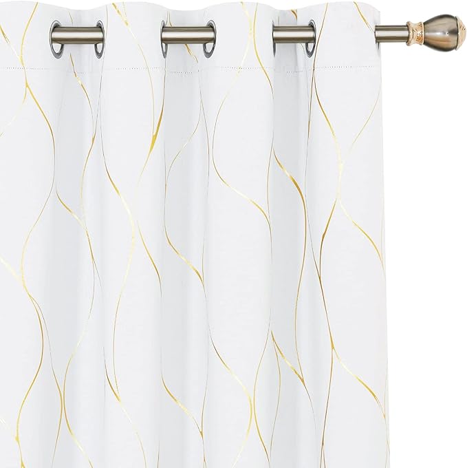Deconovo Curtains for Living Room, Pattern Blackout Curtains 84 Inches Long | by Unknown