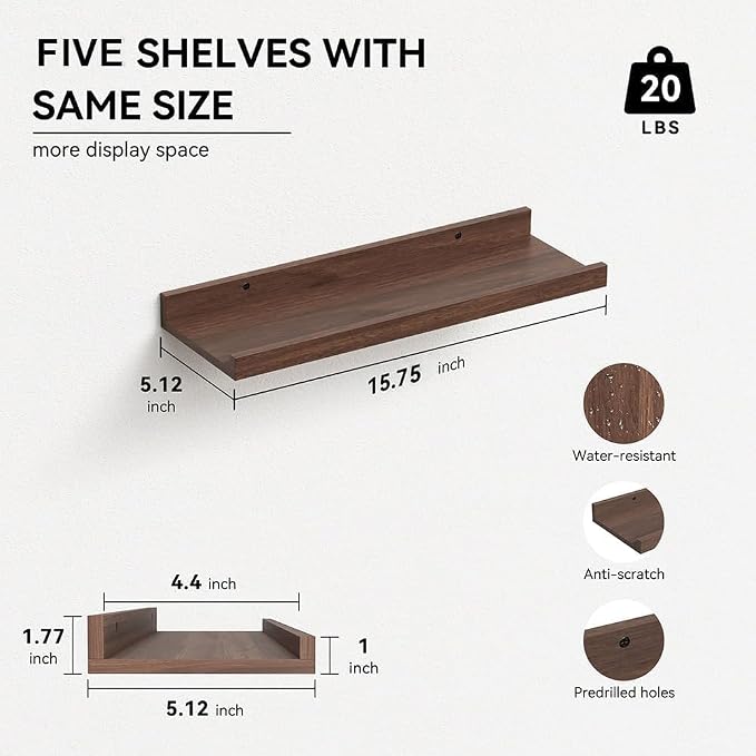 RICHER HOUSE 5-Set Floating Shelves - Image 3