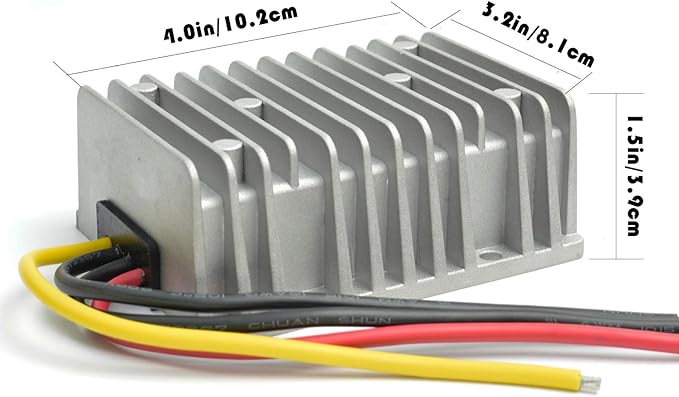 QJFCare DC/DC 12V to 24V Boost Converter 20A 480W Step Up Voltage Regulator Module Car Power Supply Voltage Transformer, Power Adapter Voltage Booster, for Golf Cart Car Truck Vehicle Boat Aluminum