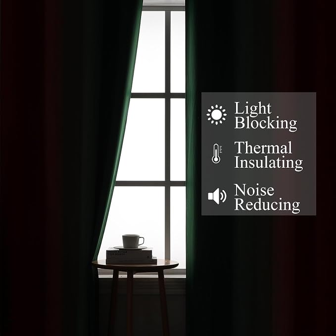 Red and Green Ombre Blackout Curtains 52Wx108L 2 Panels | Ombre Christmas - Image 3