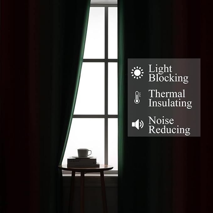Red and Green Ombre Blackout Curtains 52Wx45L 2 Panels | Ombre Christmas - Image 3
