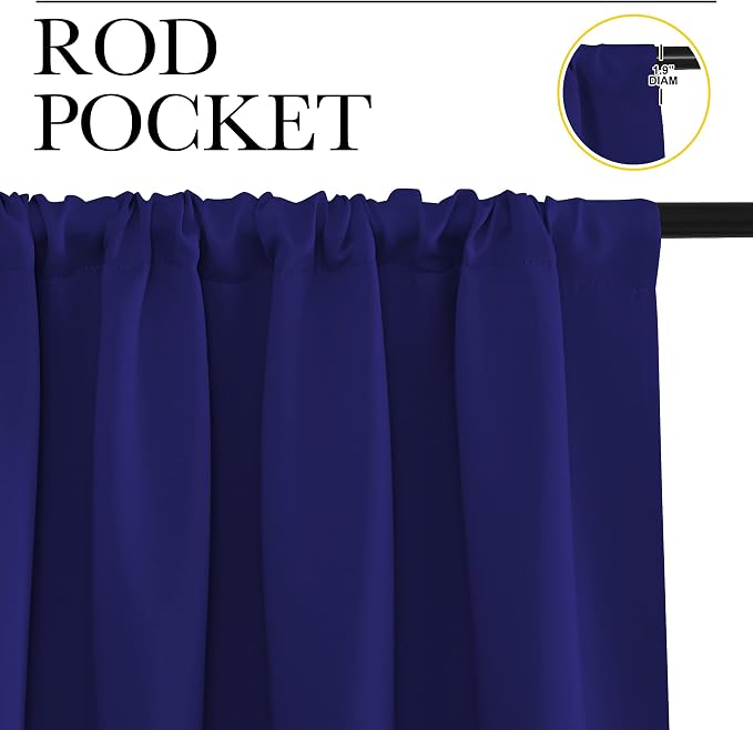 NICETOWN Curtains for Bedroom, All Season Thermal Insulated Solid Rod Pocket - Image 3