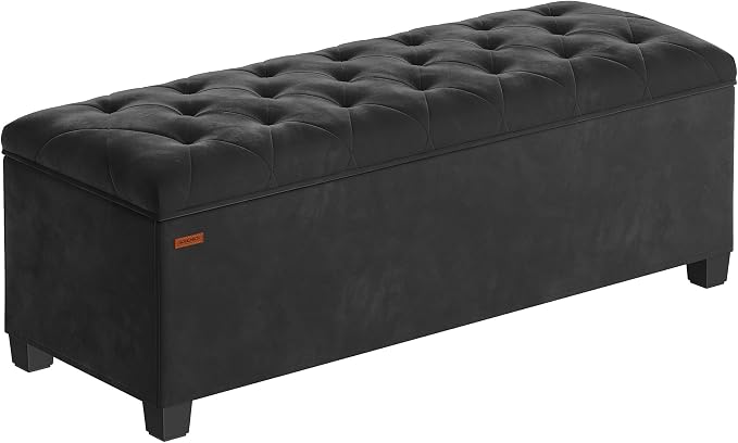 SONGMICS Velvet Storage Ottoman Bench, Foot Rest by Unknown
