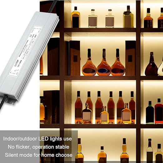 LED Power Supply 150 Watts LLTOP Waterproof IP67 LED Driver 100-264V AC to 12V DC 12.5A Low Voltage Transformer Converter Ultra Slim Power Adapter for Indoor Outdoor LED Lights