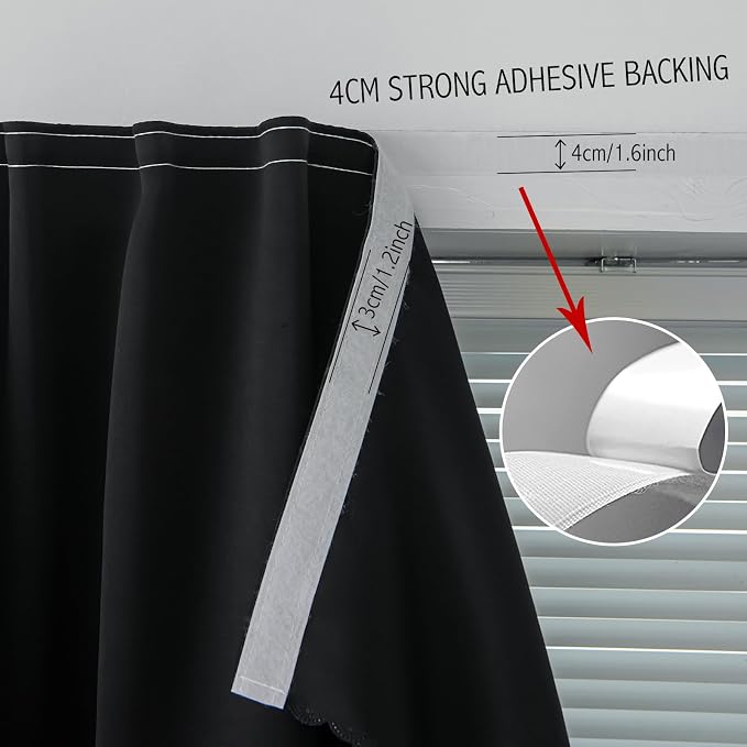 Portable Light Blocking Curtains Self-Stick Design, Removable Adhesive Window - Image 7