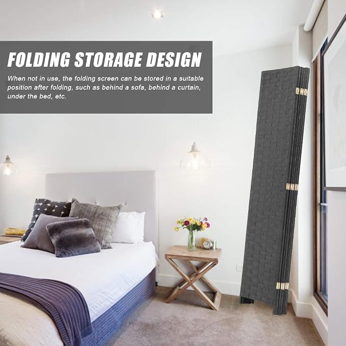 FDW 4-Panel Folding Room Divider | 6ft, Living Room - Image 6