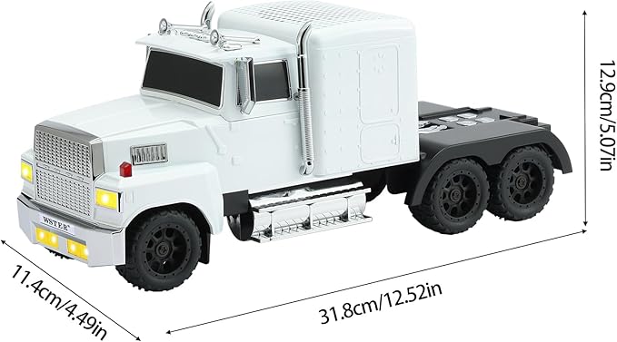 WSTER American Truck Bluetooth Speaker with HD Sound, TWS Pairing, LED Party Light, Operation Panel, Built-in Mic, Portable Car Model Speaker for Parties, Beach, Outdoor Activities (White)