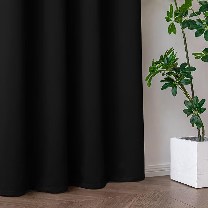 IGEMAEVE Blackout Curtains for Bedroom Grommet Black 100" W x 96" L | Bedroom | - Image 7