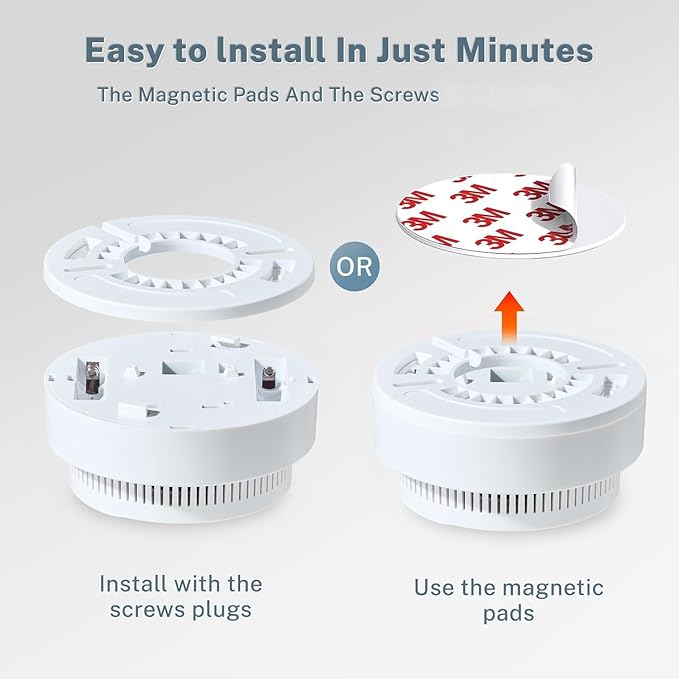 Smoke Detector 4 Pack,Fire Alarms Smoke Detectors with Photoelectric Technology with LED Lndicator and Test Button,Smoke Alarm for Home,Bedroom,Kitchen