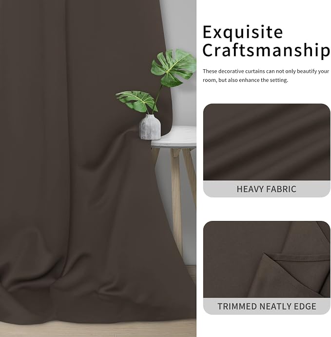 Easy-Going Thermal Grommet Blackout Curtains, 2 Panels 46x63 in, Taupe | - Image 5