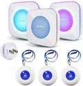 LIOTOIN Wireless Caregiver Pagers Call Button Nurse Alert System Call Bell Call Light Alert Button for Home/Elderly/Patients/Disabled 3 Transmitters 3 Plugin Receivers (600+ft Operating Range)…