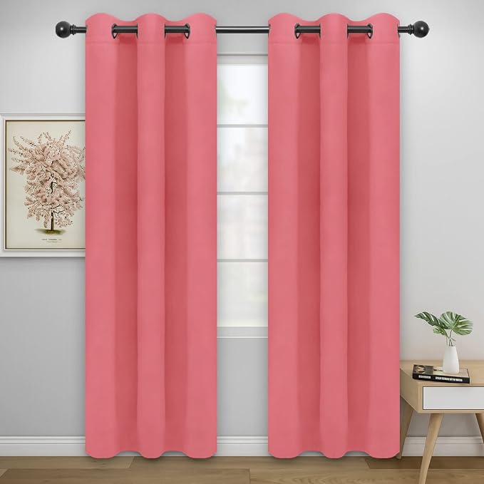 Easy-Going Thermal Grommet Blackout Curtains, 2 Panels 46x84 in, Noise Reduction by Easy-Going
