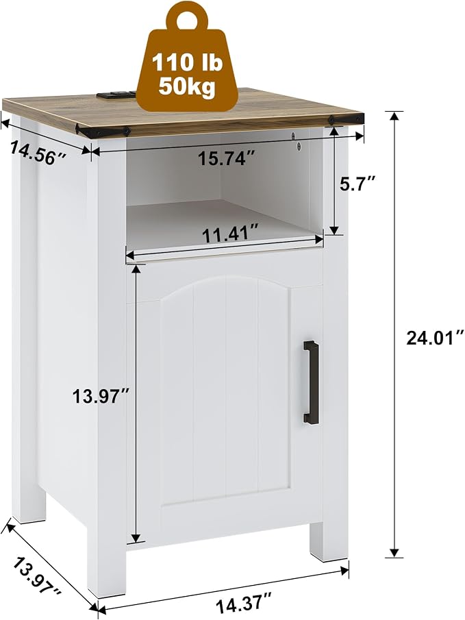 Decofy Farmhouse Nightstand - Image 3