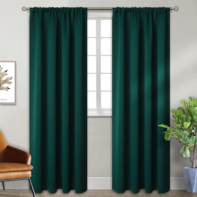 BGment Emerald Green Blackout Curtains 90 Inch Length by BGment