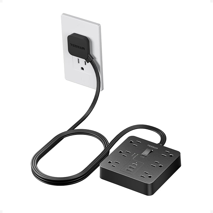 TESSAN 5Ft Black Extension Cord by TESSAN