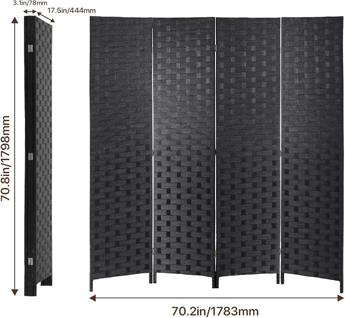 Room Dividers and Folding Privacy Screens 4 Panel 6 ft Foldable Portable Room - Image 7