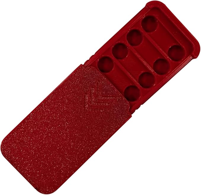 3BP - Size 13 NEW SLIM DESIGN Hearing Aid Battery Case, Pocket Size Storage Container for Batteries (RED LARGE (8))"