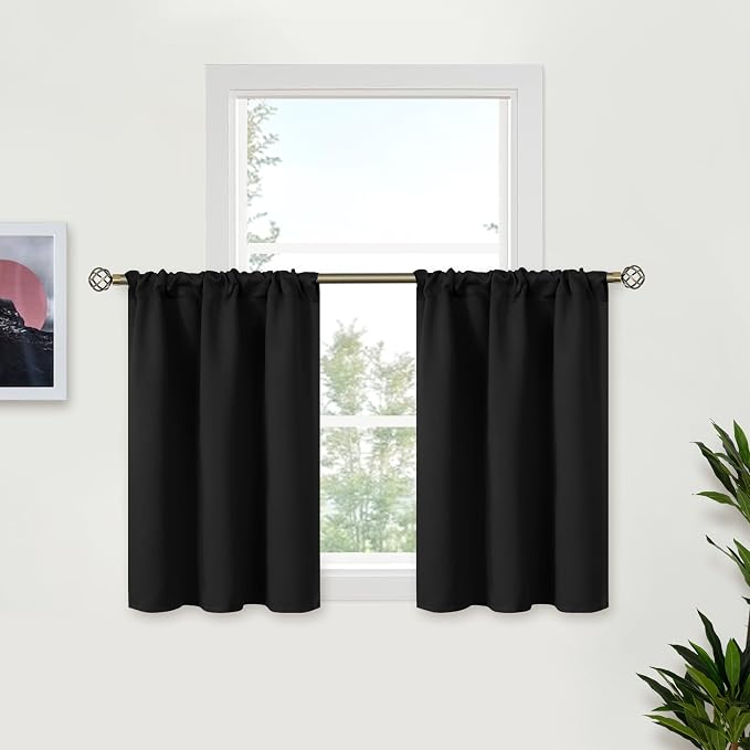 BGment Small Black Curtains 34x30 Inch by BGment