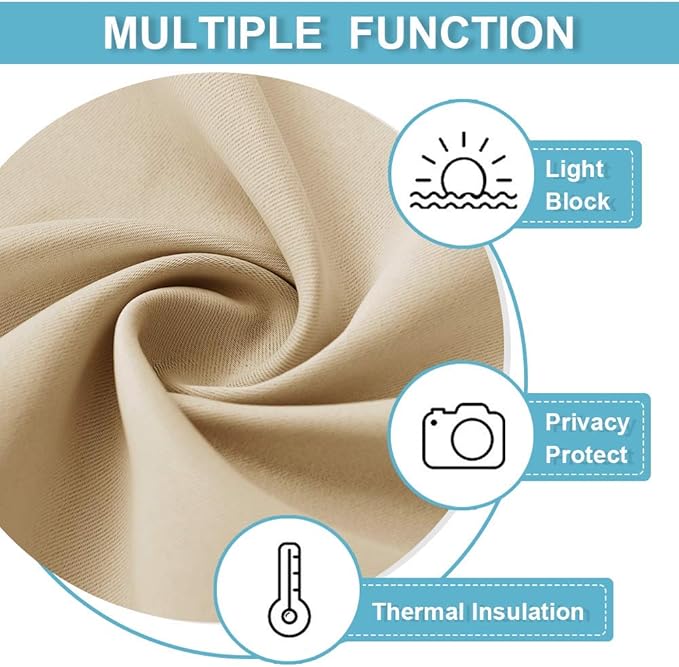 RYB HOME Blackout Curtains Room Divider - Image 7
