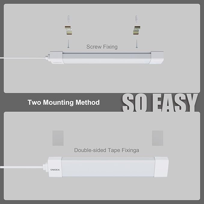 ONIDEK Under Cabinet Lights with Plug. 3000K-6500K Dimming and Color. with Wireless Control Panel and Remote Control.18W 1800LM for Garage, Kitchen, Bathroom, Closet, Office (24 inch)