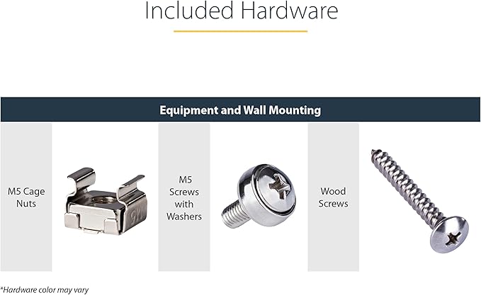 StarTech.com 5U Vertical Wall Mount Rack - 19in Low Profile Open Wall Mounting Bracket - Network/Server Room/Data/AV/IT/Patch Panel/Communication/Computer Equipment - w/ Cage Nuts/Screws, TAA
