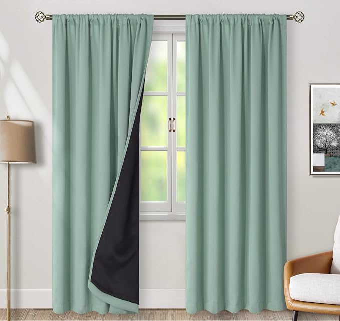 BGment Blackout Curtains with Thermal Insulation Liner Curtains 84 Inches Long - Image 2