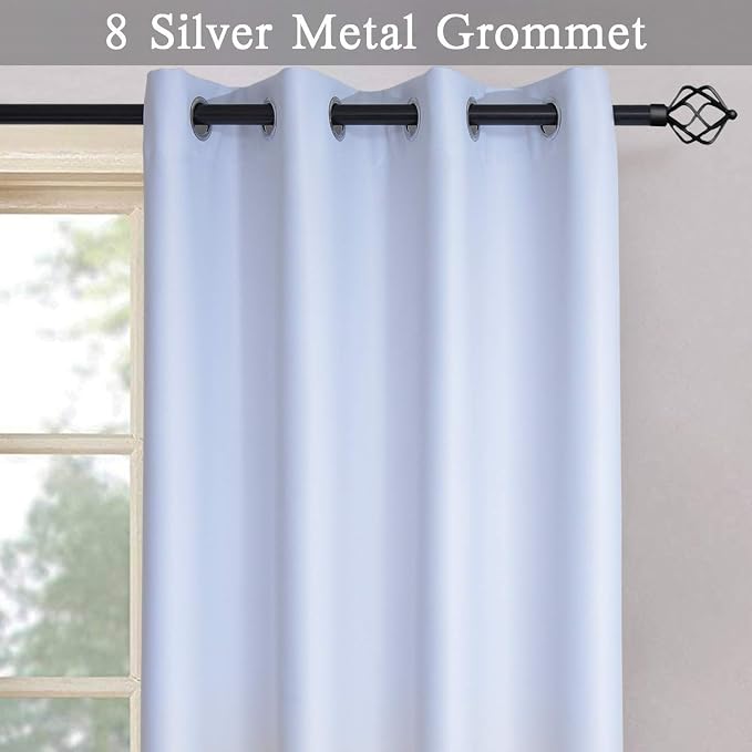 SimpleHome Ombre Gradient Black White to Gray Curtains - Image 4
