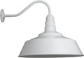 Steel Lighting Co. Large Outdoor Barn Light | Gooseneck Light Fixture | Made in America from 18-Gauge Steel | 20" Dome | 16" Gooseneck White Exterior/White Interior