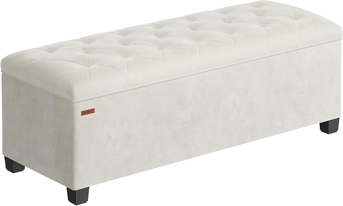 SONGMICS Velvet Storage Ottoman Bench, Foot Rest by Unknown