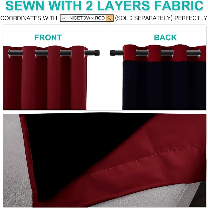 NICETOWN 100% Blackout Cold Blocking Curtains - Image 5